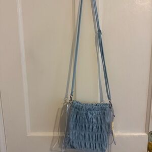 Japanese WEGO Chic Light Blue Drawstring Clear Crossbody/Shoulder Bag from Japan